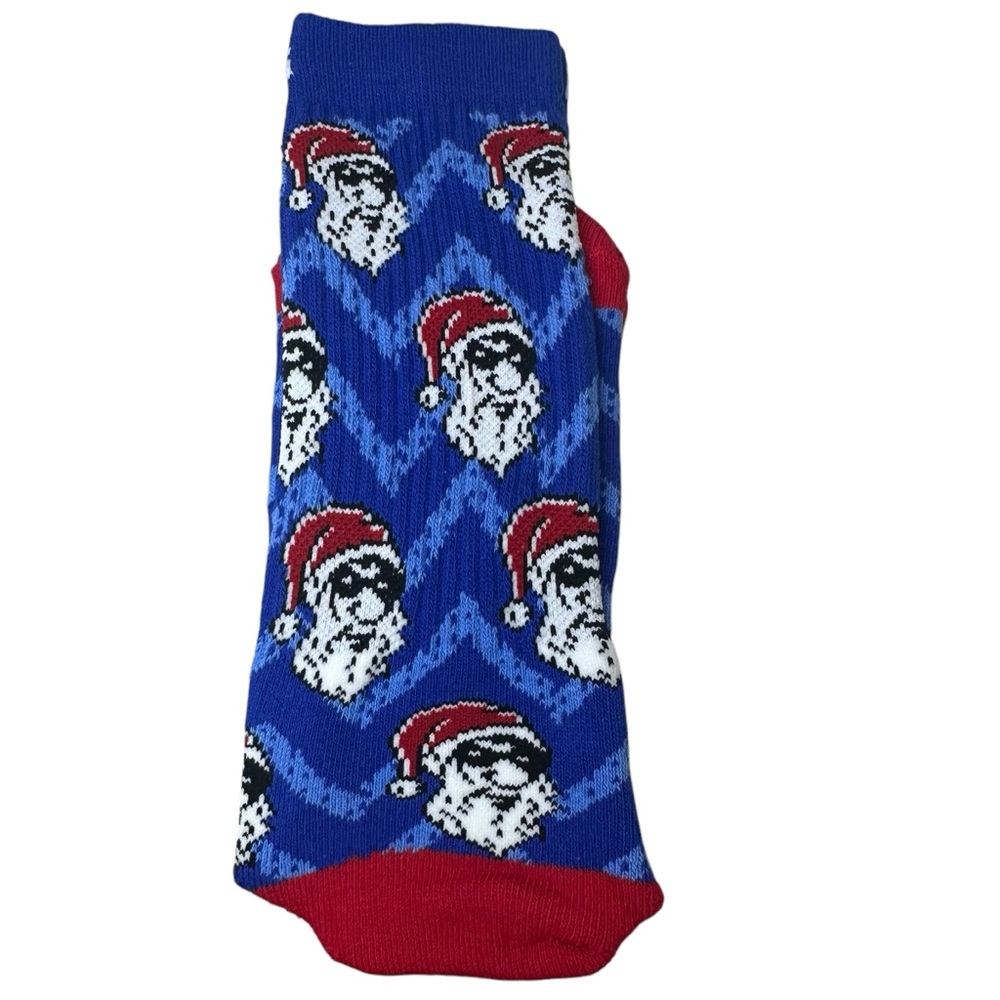 Dutch Bros NWT Blue and Red Santa Pattern Christmas Socks RARE DB 1992